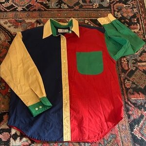 Vintage color block Witt’s end button down shirt